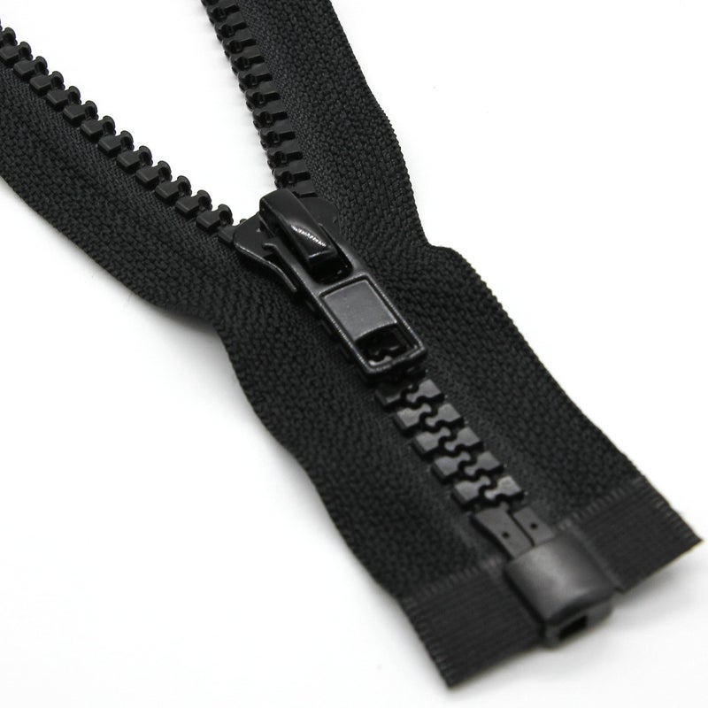 Leekayer 2PCS #5 33 Inch Separating Jacket Zippers for Sewing Coats 84cm Jacket Zipper Black Molded Plastic Zippers Bulk (33"" 2pc) Leekayer - Image 1